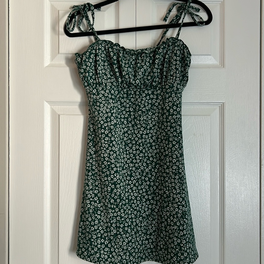 green dress with white flowers